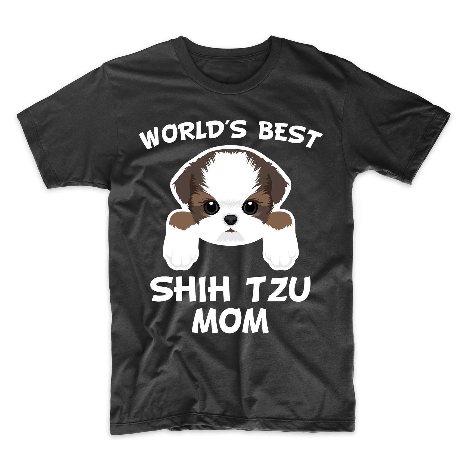 Shih Tzu Mom Shirt - World s Best Shih Tzu Mom Dog Owner T-Shirt 4XL