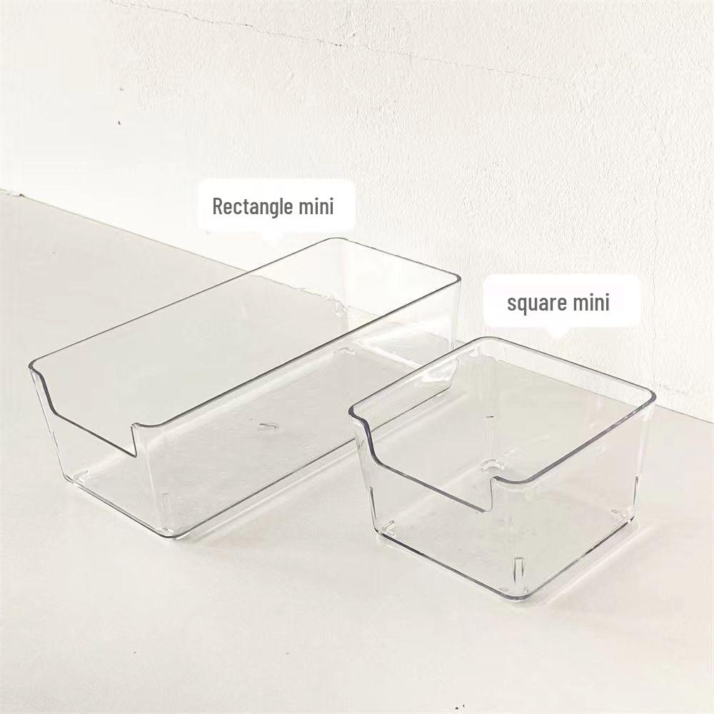 Acrylic Transparent Storage Box with Dividers for Cards and Memos