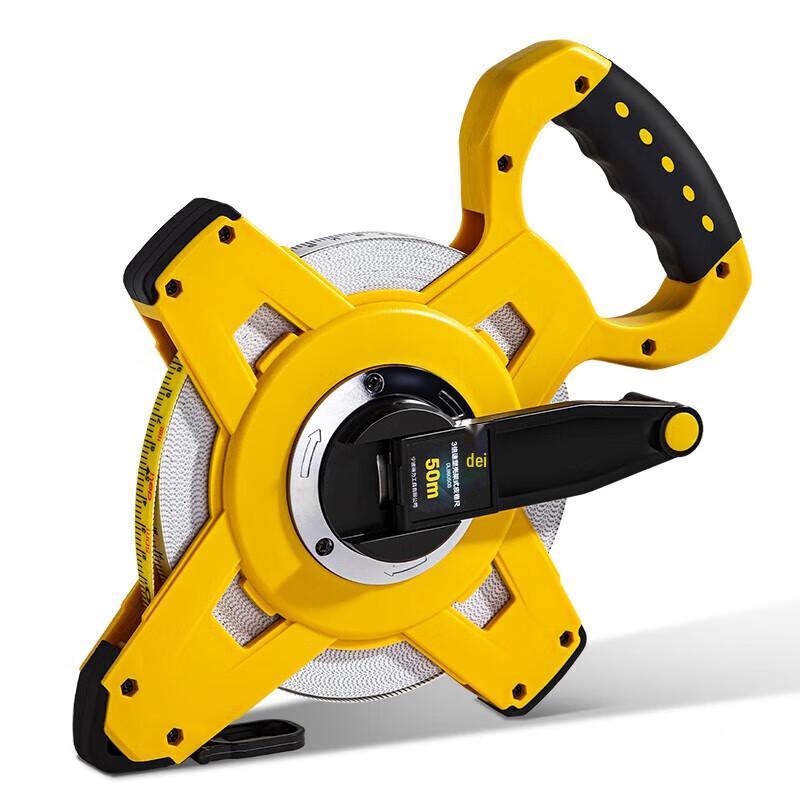 Deli 50m Triple Speed Open Reel Steel Tape Measure