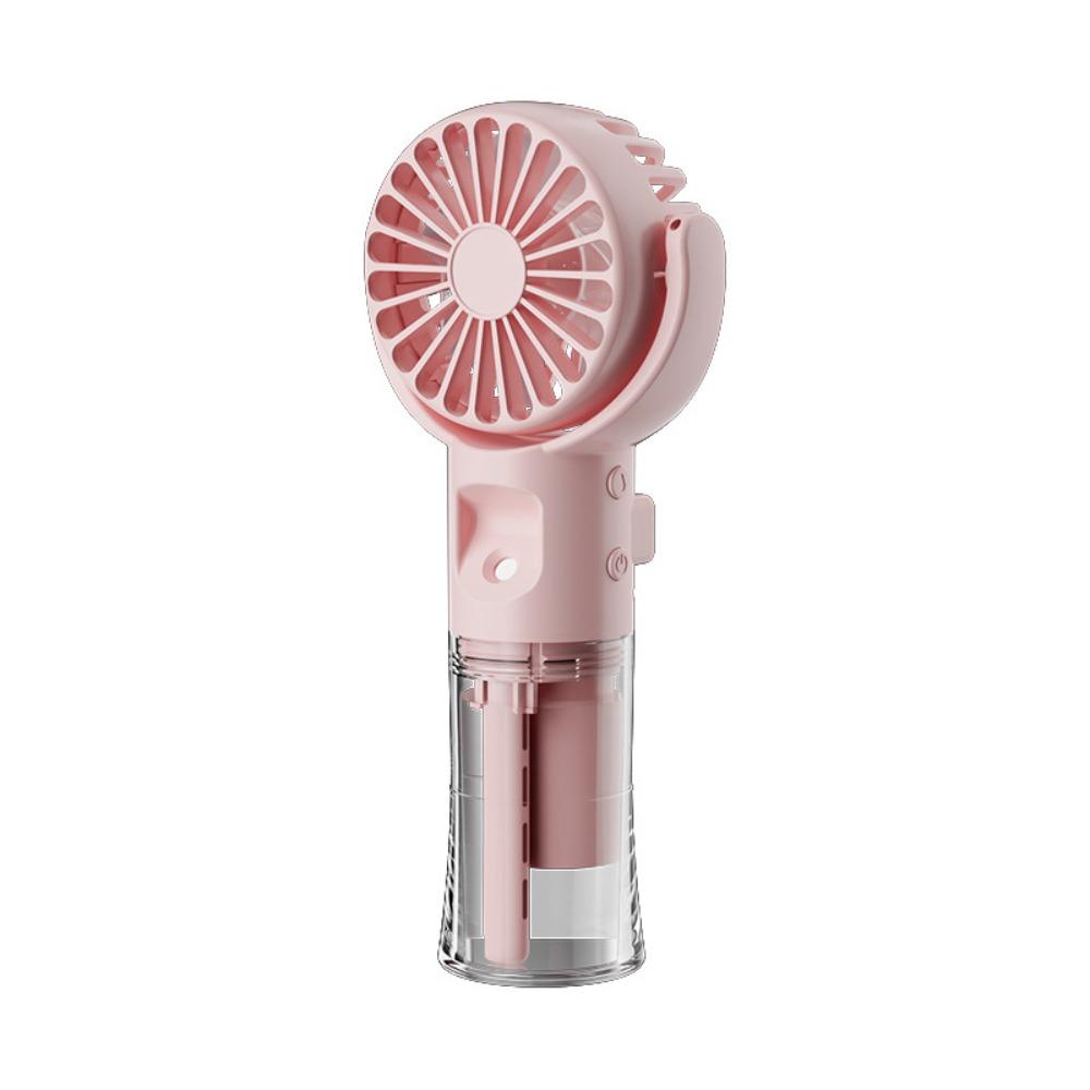 

4-Speed Adjustment Spray Fan with Humidifier Water Mist Pocket Hand-held Fans Outdoor Use розовый