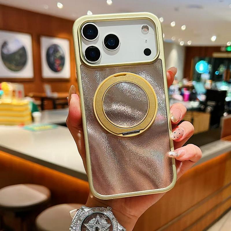 

Magnetic Ring Holder Case For iPhone 17 Pro Max Luxury Colorful Ripple Texture Skin Feel TPU Hybrid Hard PC Stand Cover For iPhone 16 15 14 13 Pro Max For iPhone 13 Pro Max жовтий