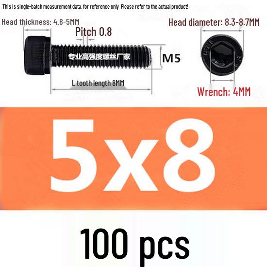 High-Strength Grade 12.9 Internal Hex Head Screws M1.4-M20