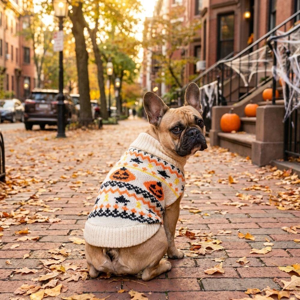 Warm Halloween Pet Sweater Knitwear Cat Turtleneck Sweater Knit Pullover  Autumn Winter