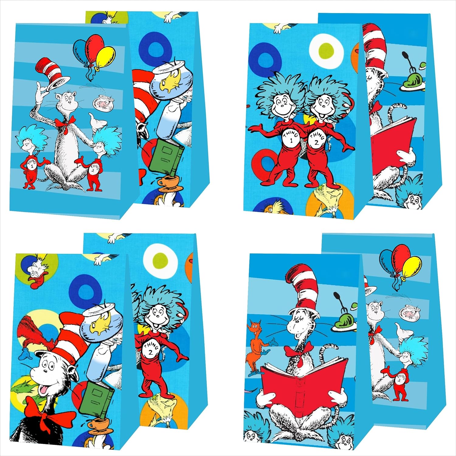 BOYKIM 12 Pcs Dr Paper Bags Goody Party Supplies Bags Party,Dr Paper Bags Tie Happy Party Accessories Party Favor Decoration Supplies for Birthday