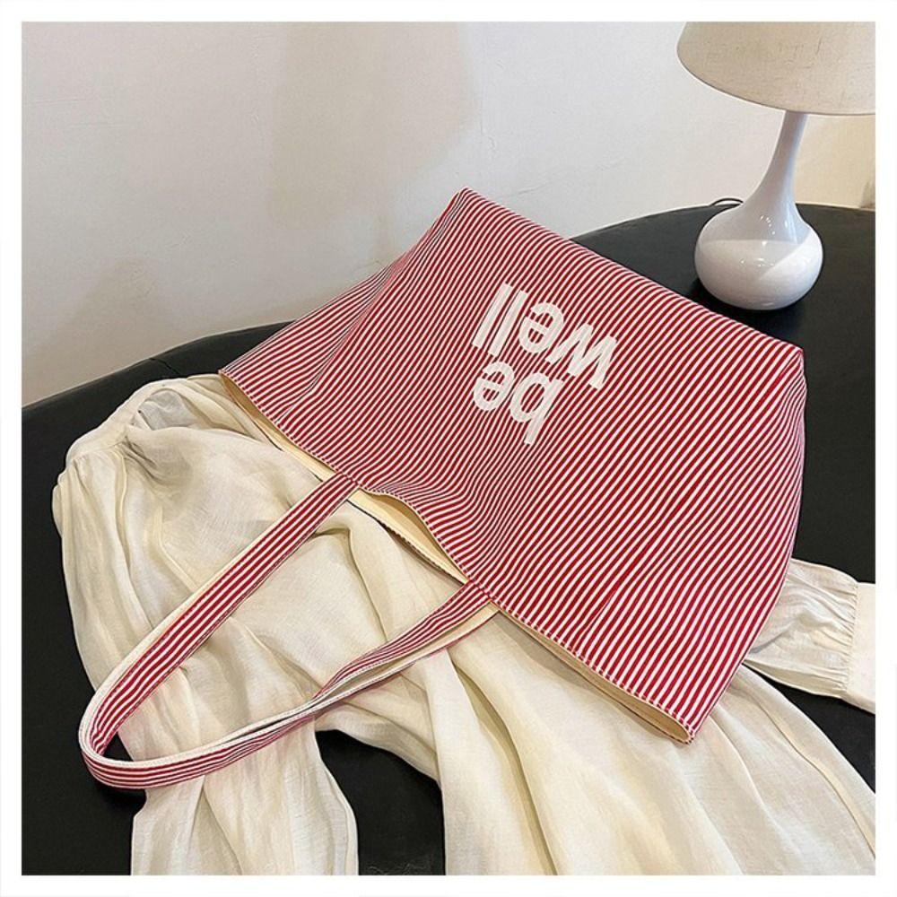 Two-sided Design Women's Shoulder Bag Canvas Material Canvas Handbag Daily Use