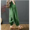 Baumwoll-Leinen-Culottes für Damen, Neuer Sommerstil, Mittellange Hose, Einfarbig, Lässig, Locker, Haremshose