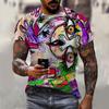Men's and women's summer fashion HD 3D printing abstract art print T-shirt casual polyester round neck casual short sleeve