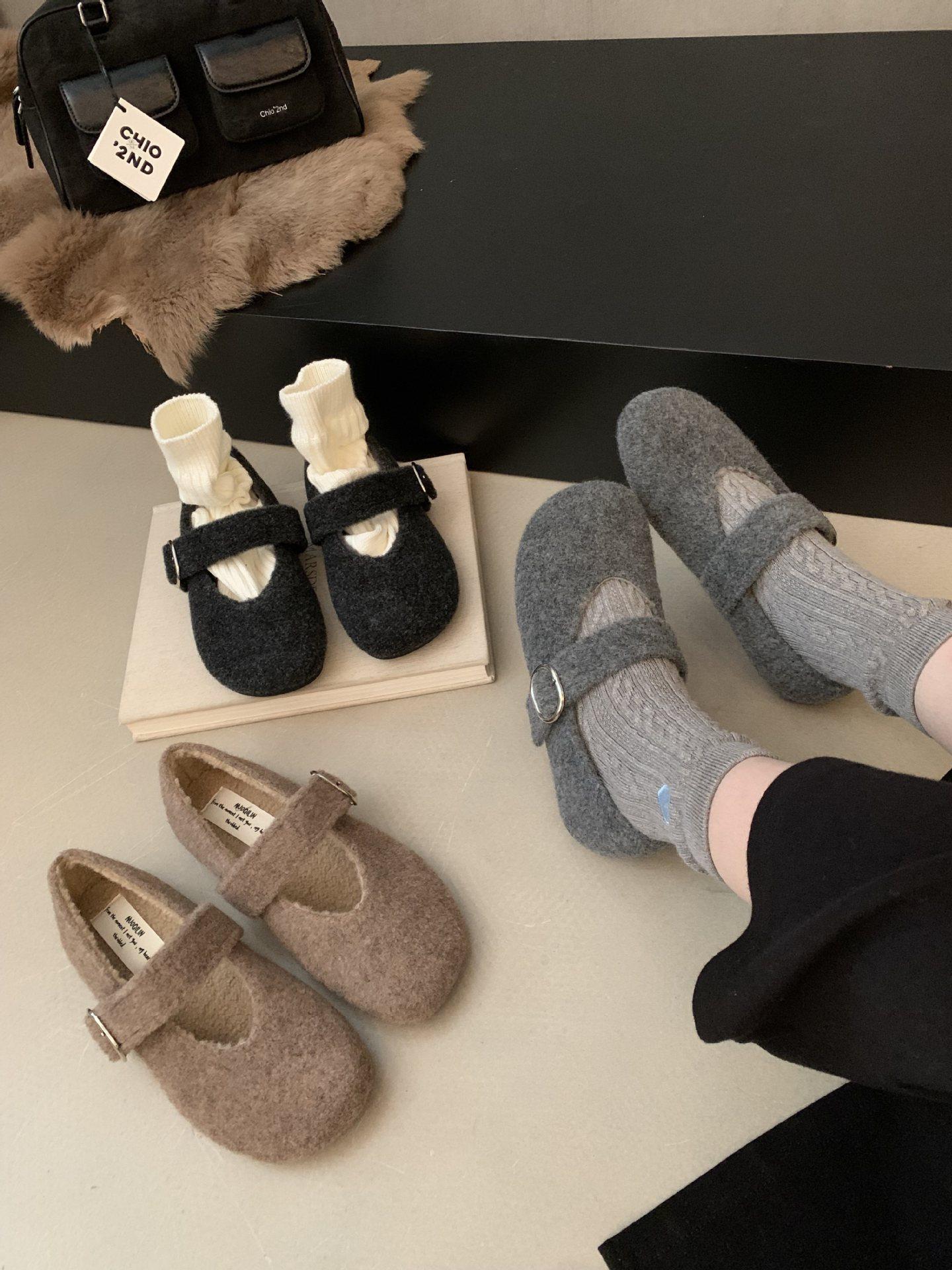 

Осень и зима милые туфли Мэри Джейн из бархата с круглым носком, одинарные туфли на плоском каблуке, вечерний ветер, фея, теплые, мягкая подошва, хлопковые ботинки-бини, женские 39 абрикосовый