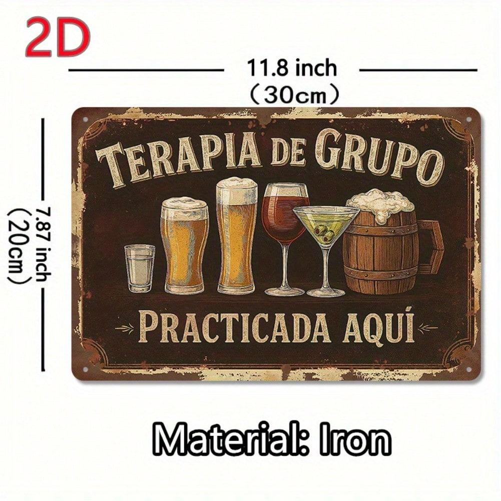 

Vintage Metal Wall Art Spanish Quote Sign Beer Cocktail Decor Man Cave Kitchen Bar Office Rustic Retro Farmhouse 20x30 разноцветный