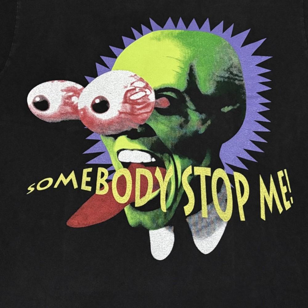The Mask Vintage 1994 Size L JIM CAREY MOVIE SOMEBODY STOP ME! T-Shirt REPRINT