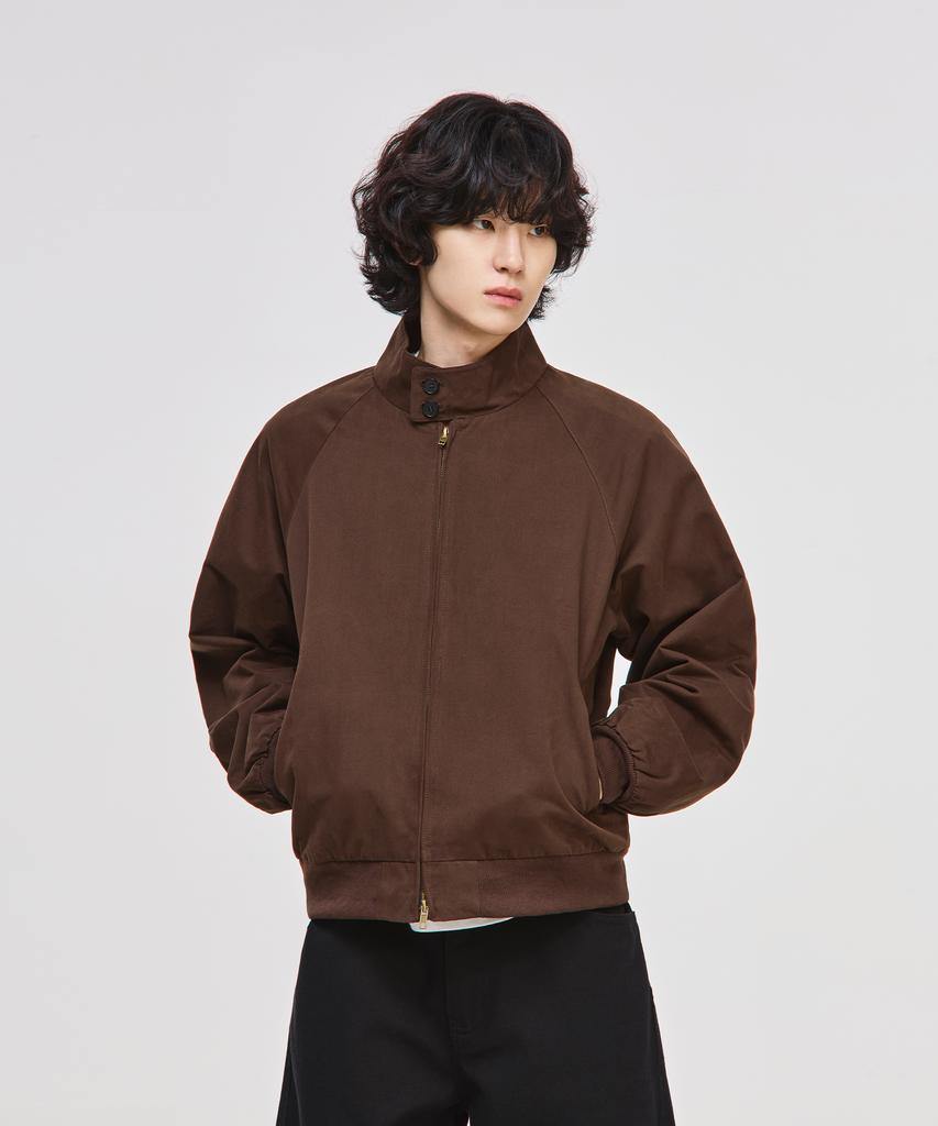 Signature Cotton Crop Harrington Jacket [Brown]