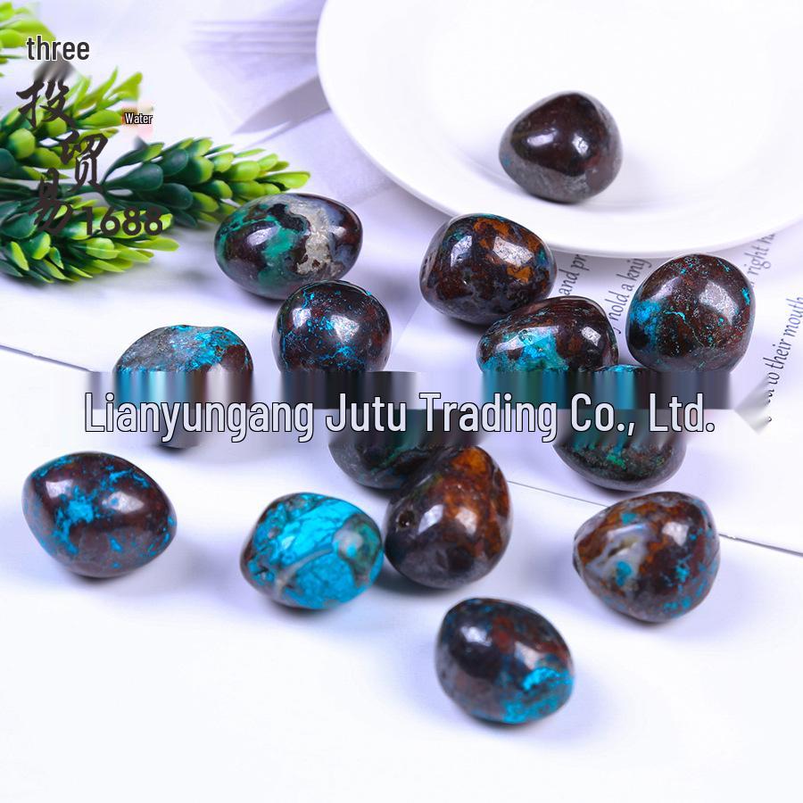 Natural Azurite Phoenix Stone Ornament for Kids - Tumbled Stone for Play and Decoration