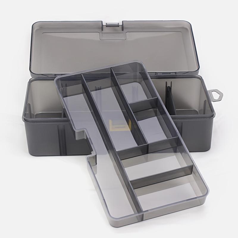 FTK 1PC Detachable Transparent Gray Double-layer Luya Box, Storage Box, Fishing Gear Box