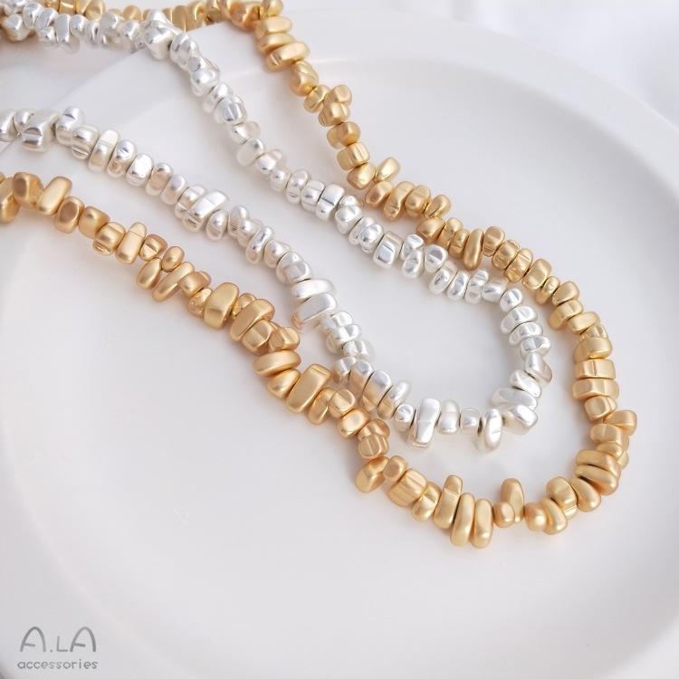 Vergoldete & Versilberte Unregelmäßige Steinperlen für DIY Handgemachte Ohrringe & Armbänder