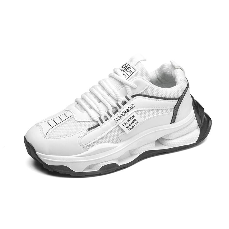 Robustní Pánské Tenisky Designové Běžecké Boty Módní Ležérní Mikrovláknová Kůže Síťovina Prodyšné Zvýšená Výška Plochá Platforma
