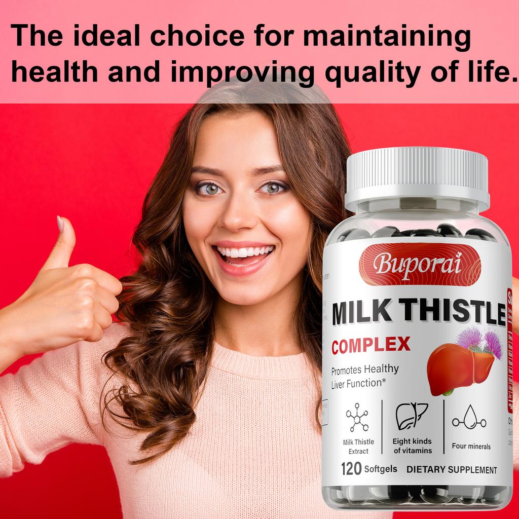 Milk Thistle Complex Soft Capsules, Milk Thistle Extract, Suitable for Adults, Nutritional Supplement