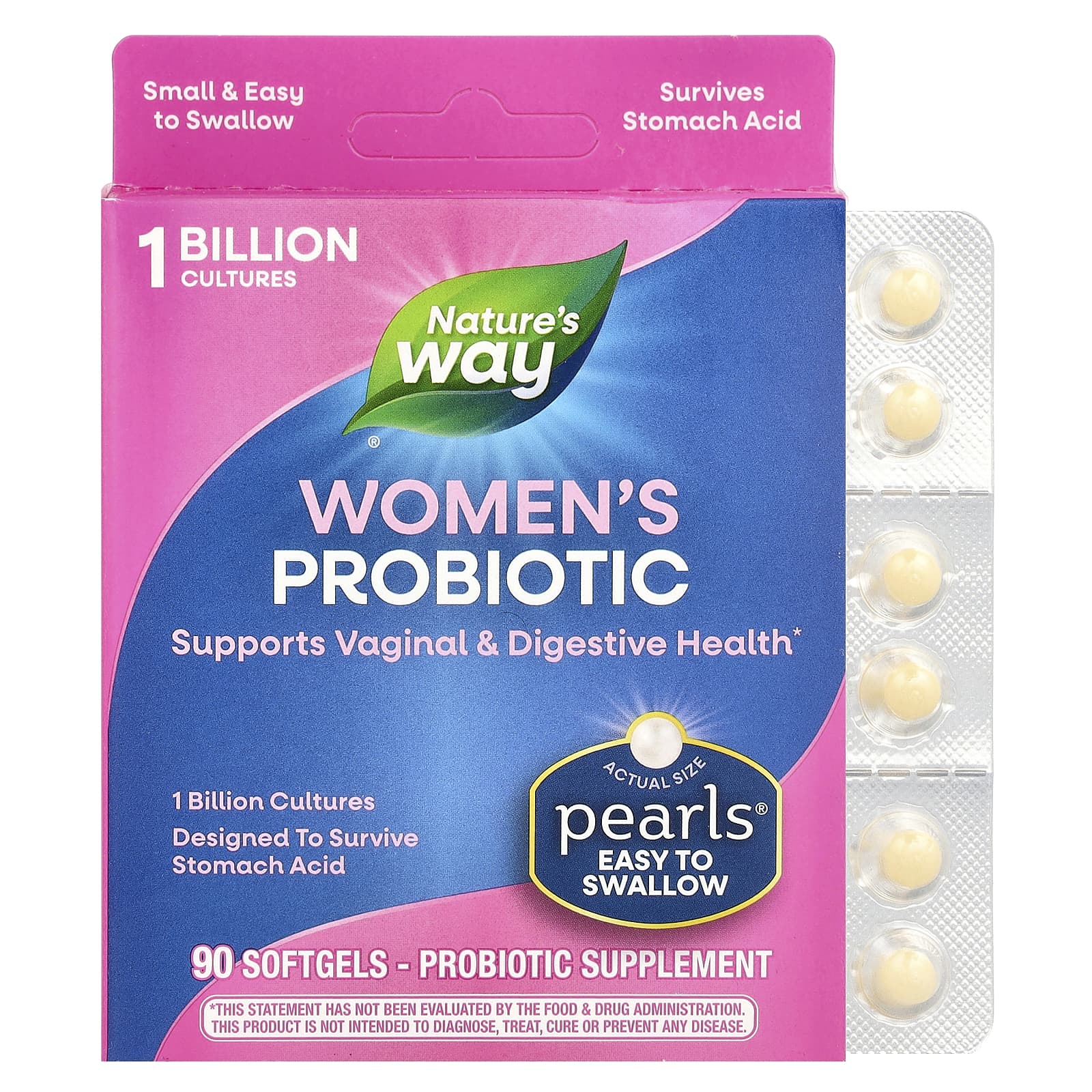 

Nature S Way, Women s Probiotic, 1 Billion Cultures, 90 Softgels