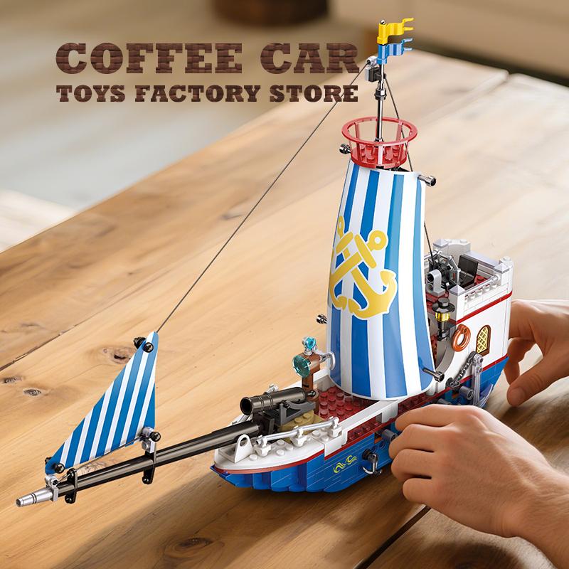 Non-Toxic New Pirate Ship Building Blocks Sets Creative Sailing Boat Moc Bricks Model Stem Educational Toys For Kids Children Adult Gifts Diy