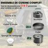 Camping Cookware Set, 11-Piece, Grey