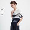 Navigare Women's Striped Knit Polo Shirt