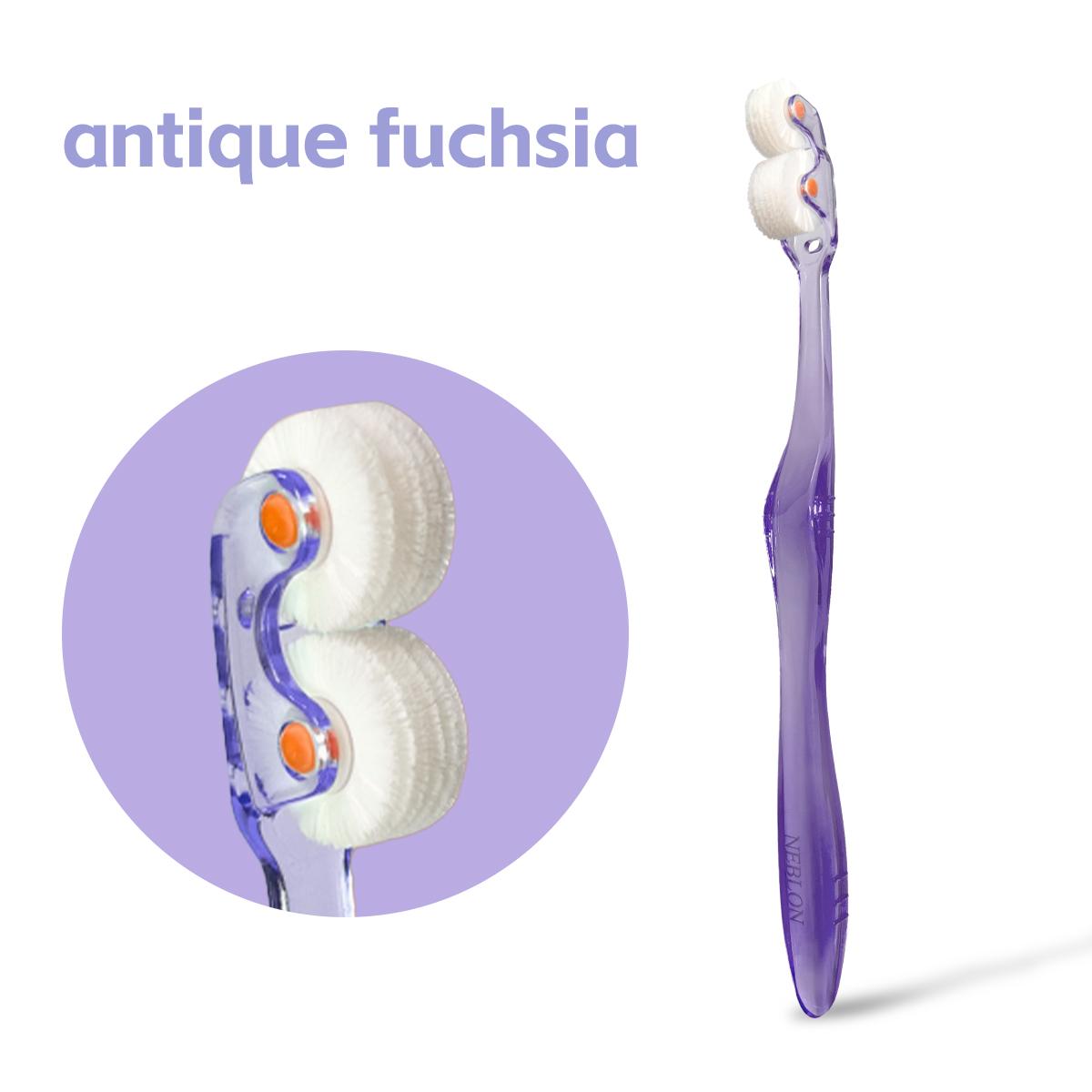 

Вращающаяся зубная щетка NEBLON 360 имеет новую конструкцию головки, которая очищает все стороны зубов, защищает десны и сохраняет чистоту полости рта. античный пурпурный