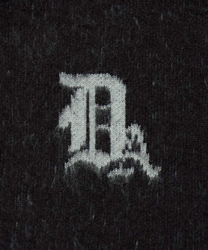 DISCUS ATHLETIC Gothic Logo Jacquard Knit Sweater Charcoal