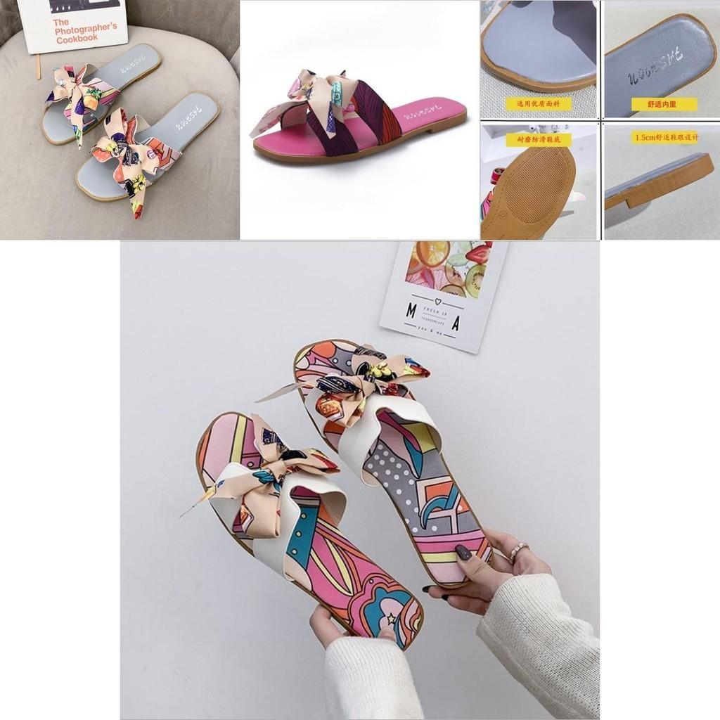 Stylish Women's Bow Sliders Silky Butterfly Sandals Perfect For Summer Beach Parties