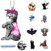 Acrylic Car Flat Hanging Interior Pendant Bat Black Cat Bag Ornaments Home Decor