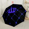 Queen Crown Roses Stars Automatic Umbrella Compact 8 Rib Design Foldable Design Travel Essential Fashionable Accessory