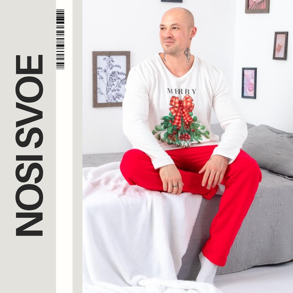 Men’s Holiday Pajamas – Soft Knit & Matching Family Style, Winter, 8625-F HC