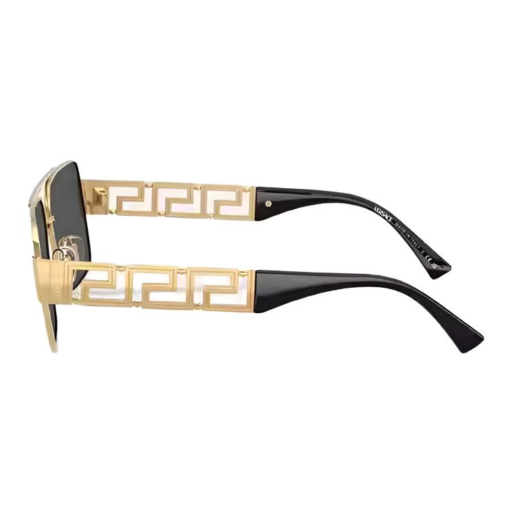Versace Greca Personality Design Metal Square Sunglasses Unisex sunglasses Black Gold O2290-O10028761
