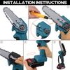 88VF 6 Zoll Bürstenlose Elektrische Säge Mini Kettensäge Batterie Display Holz Cutter Beschneiden Garten Power Tool Für Makita 18V batterie
