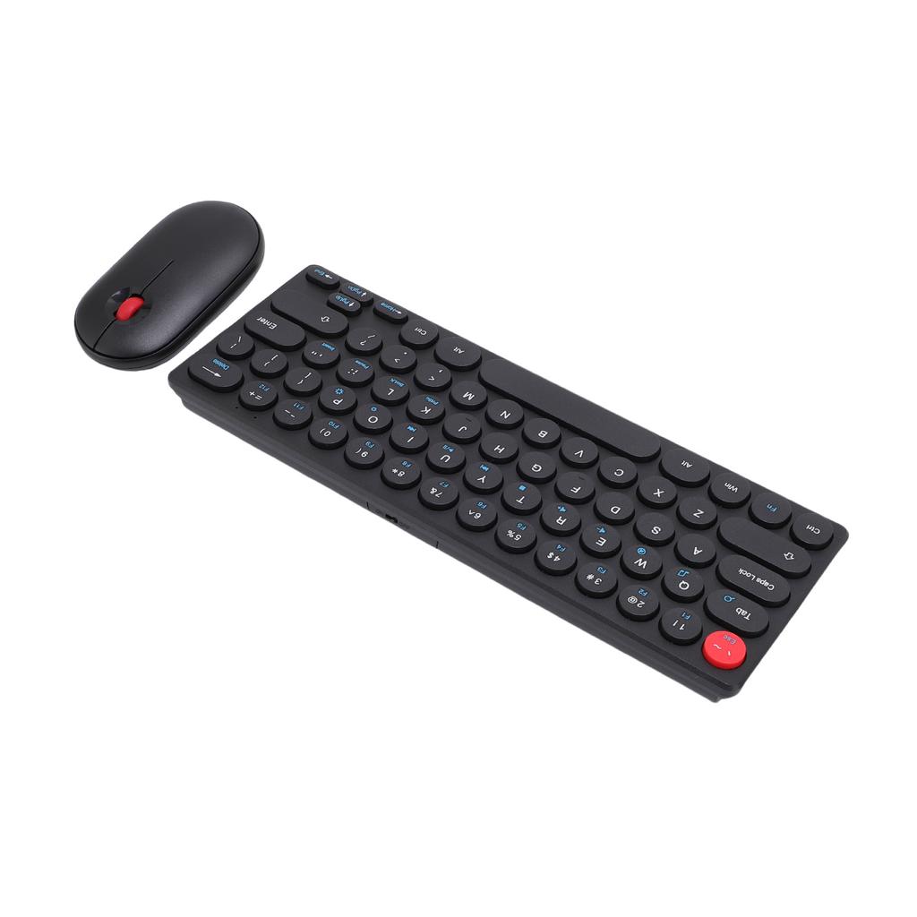 Keyboard Mouse Combo for Auto Sleep Retro 2.4G Wireless 64 Keys Keyboard 1200dpi Mouse with Receiver