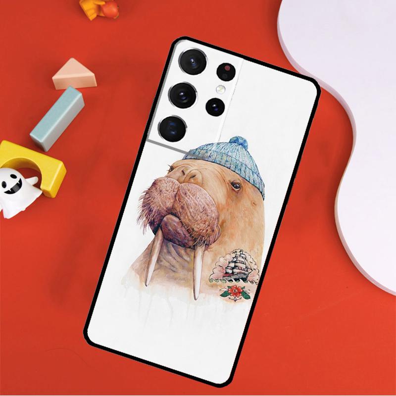 Cute Walrus Phone Case For Samsung Galaxy S25 Ultra S24 Ultra S9 S10 S20 S21 S22 S23 Plus S24 FE Cover
