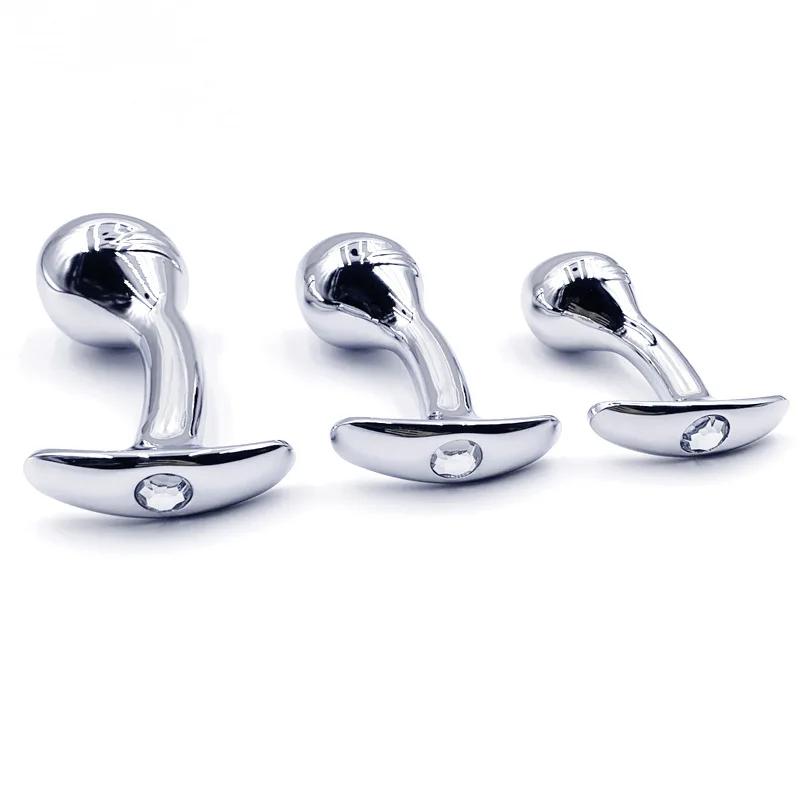 Metal Dildo Anal Plug Gem Base Butt Plug Outdoor Wear Anchor Close-fitting Design Male And Female Masturbators Adult Sex Toys