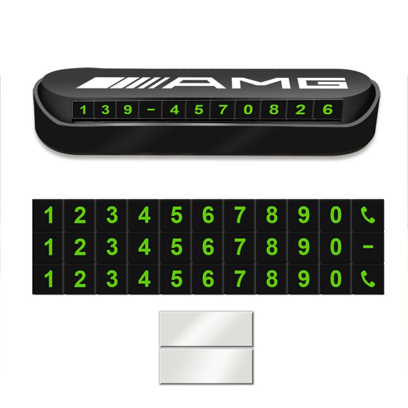 1Pcs Car Temporary Parking Card Plate Badge Car Styling For Mercedes Benz AMG GLE GLS GLC CLA GLB ML C500 C200 C300 W204 W206 W205 W212 W203