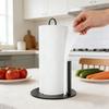 Modern Round Vertical Paper Towel Holder - Eco-Friendly Kitchen Countertop Stand for Wrap, Tissue and Foil Storage