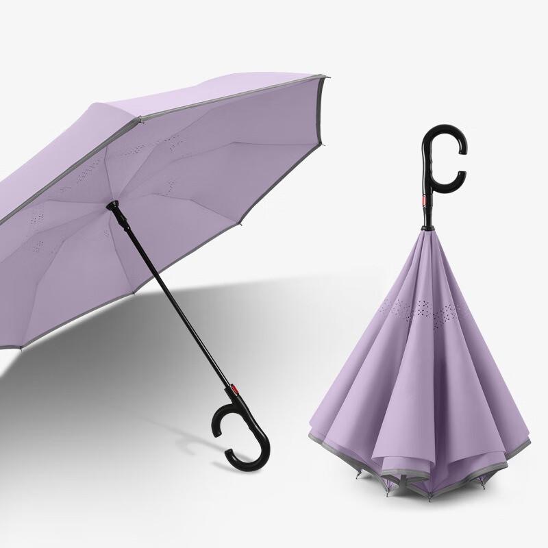 Shouli Ares Automatischer umkehrbarer C-Griff Doppellagiger reflektierender Regenschirm