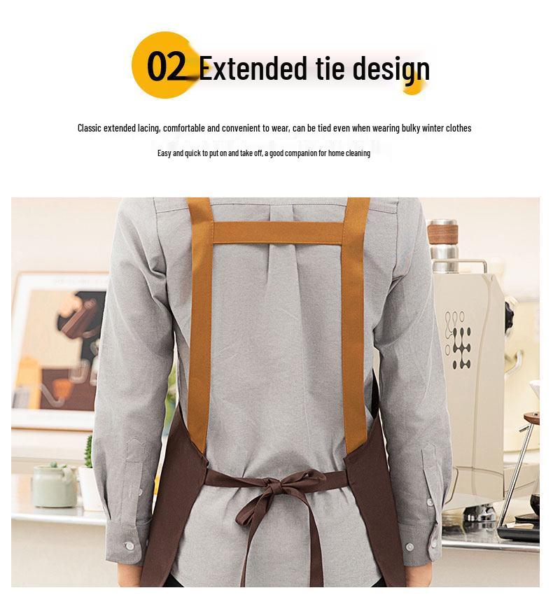 Red Catering Apron - Waterproof & Oil-Proof, Customizable Logo & Text, Wide Double Shoulder Straps, Ideal for Kitchen & Baking Work.