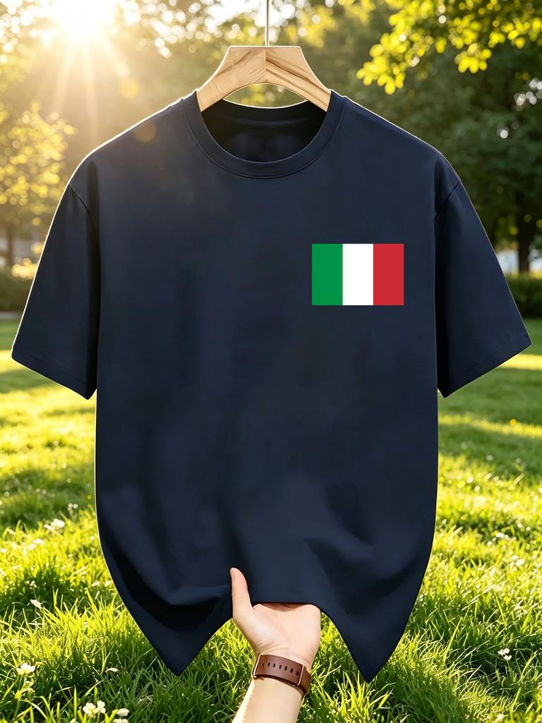 Italy Flag Prints Unisexs T Shirts Y2k Multicolor Casual Short Sleeve Hip Hop Summer Tshirt Cotton Oversized Unisex Clothing