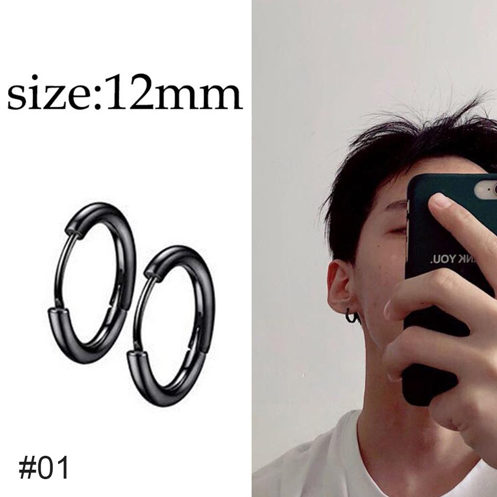 Black Stainless Steel Stud Earrings Simple Fashion Earrings Creative Ear Buckles Accessories Jewelry