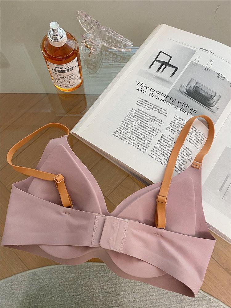 Traceless underwear women's summer thin small breasts gather to show breasts, bra beautiful back anti-sagging bra close breasts