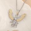 Daixi Two-tone Hip Hop Zircon Phoenix Pendant Necklace