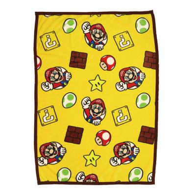 Marushin Half Blanket, Nintendo Super Mario, Mario Sweet Rubber Blanket, Polyester Meyer, Cute, Fluffy, Stylish, Cold Weather Item, 4555003500