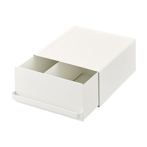 Yamazaki Tower, a fully assembled kitchen under-appliance rack with drawers, white, approximately 22.2cm W x 27.5cm D x 11.5cm H (including handles),