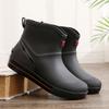 New rain shoes men's medium tube non-slip waterproof shoes fashionable outdoor water boots warm short tube rubber shoes men's fashion