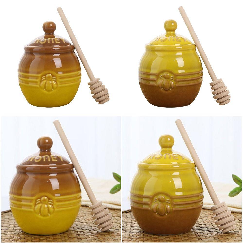 

Yellow Honey Storage Tank Cute Storage Containers Creative Honey Jars Kitchen Organizer