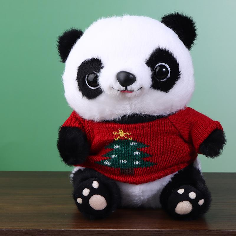 Weihnachten Niedliche Und Weiche Panda Puppe Kawaii Plüsch Simulation Stofftiere Spielzeug Für Kinderspielkameraden Geburtstagsgeschenk
