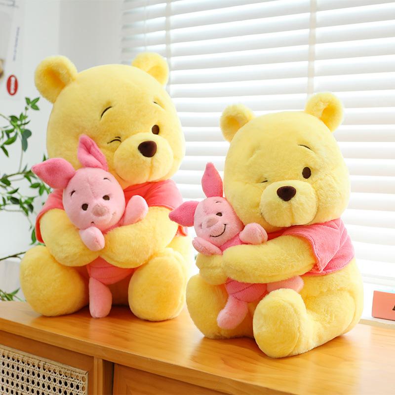 Winnie The Pooh Abbraccia Pimpi Peluche Kawaii Peluche Cuscino da Letto Decorazione Stanza Anime Regalo di Compleanno Per Bambine