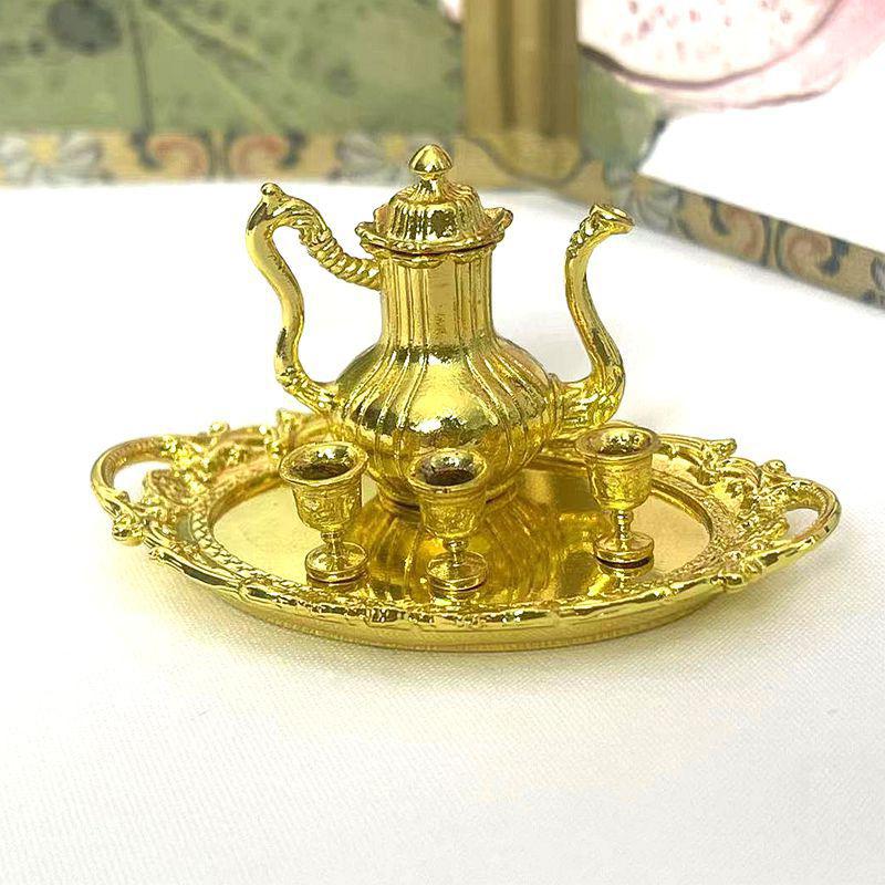 1 Set Diy Accessories Dollhouse Miniature Tableware Porcelain Simulation Mini Retro Tea Cup Set Playhouse Toys